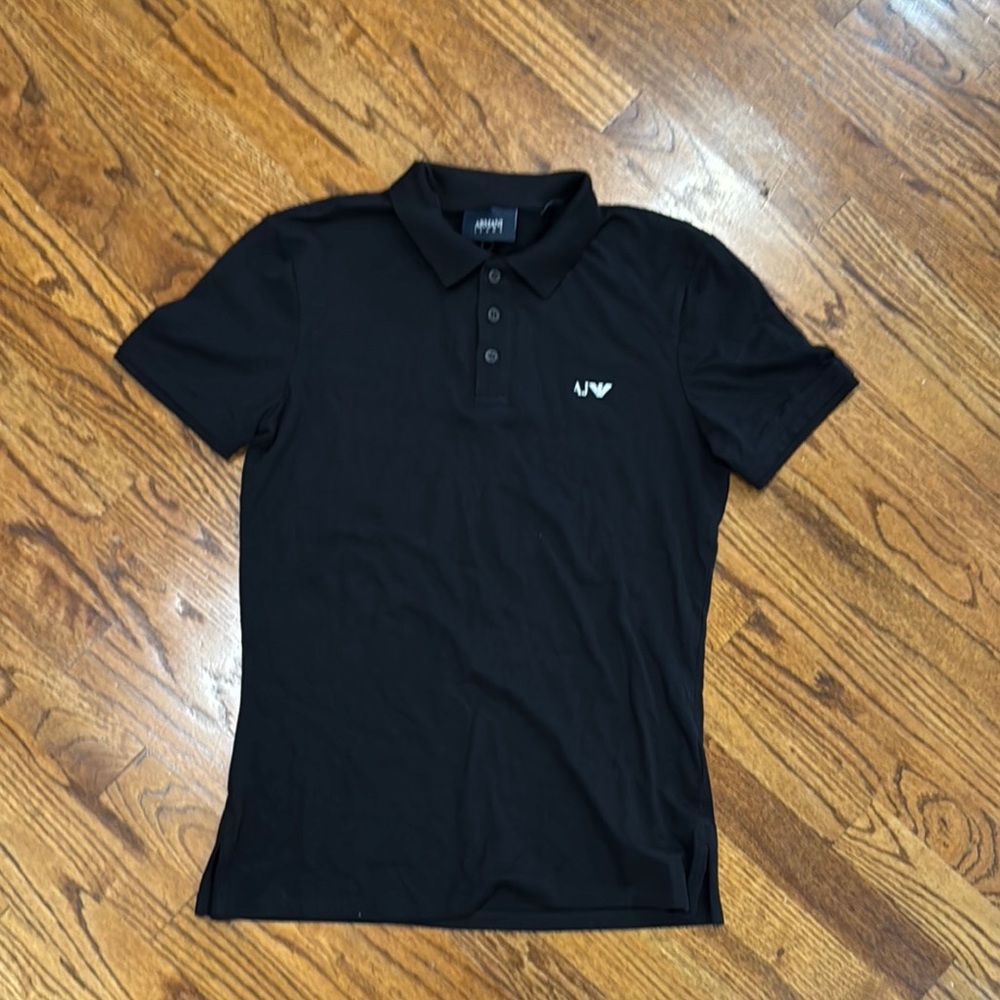 Emporio Armani Black Polo Shirt Classic Design